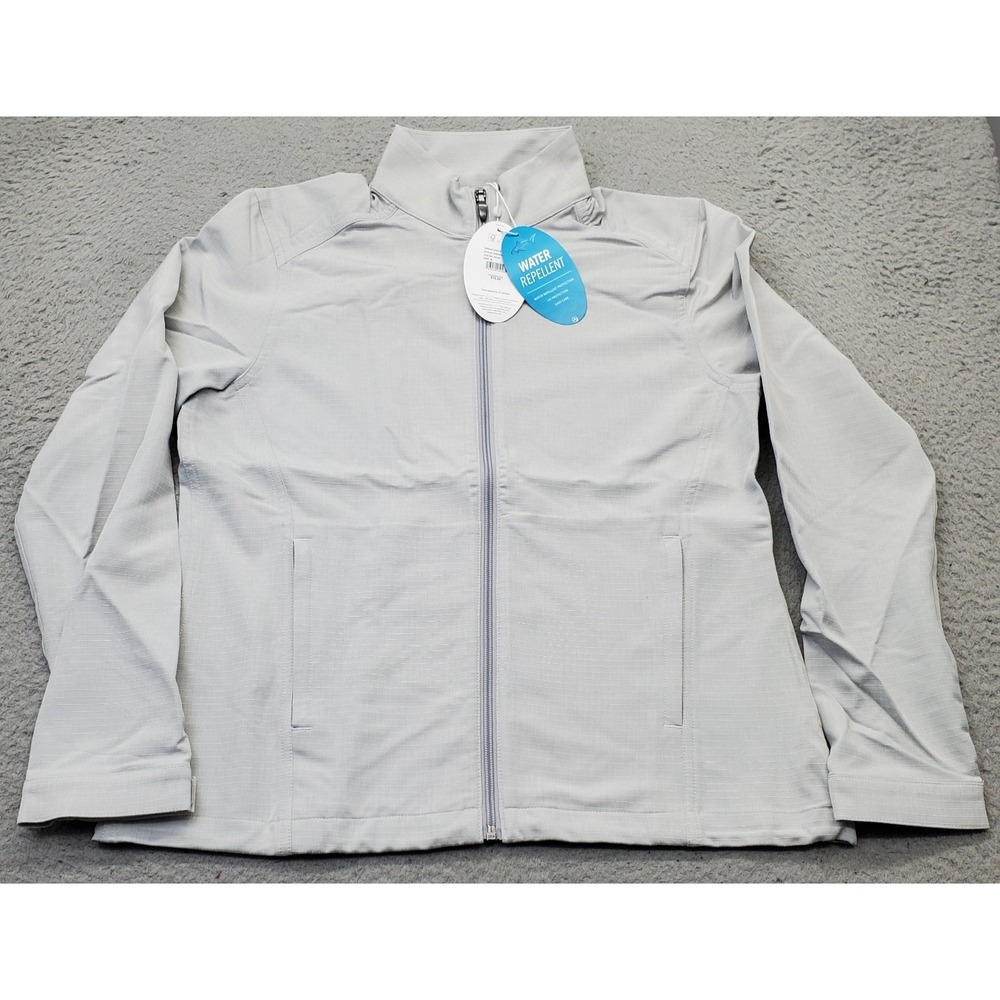 Greg Norman Pro Series Jacket Womens M Gray Golf Performance Full Zip G2S22J045